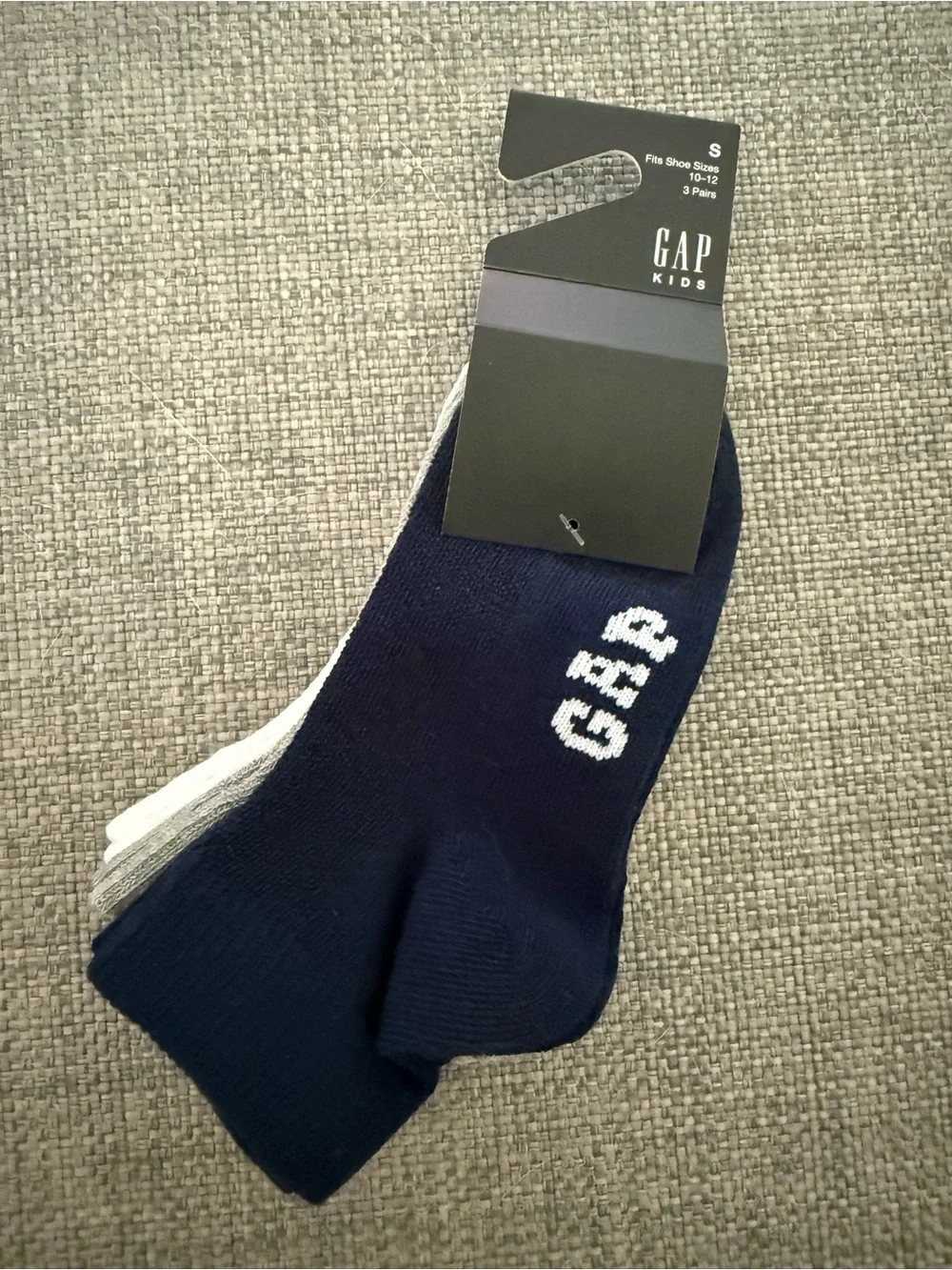 GAP Boys 3-Pack Crew Socks - Navy, Grey & White